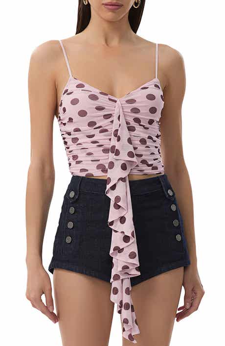 AFRM Columbia Ruffle Ruched Crop Top