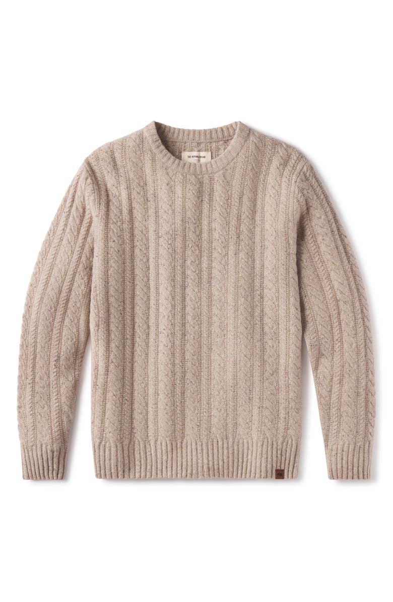 The Normal Brand Kennedy Cable Knit Wool Blend Crewneck Sweater, Alternate, color, Stone