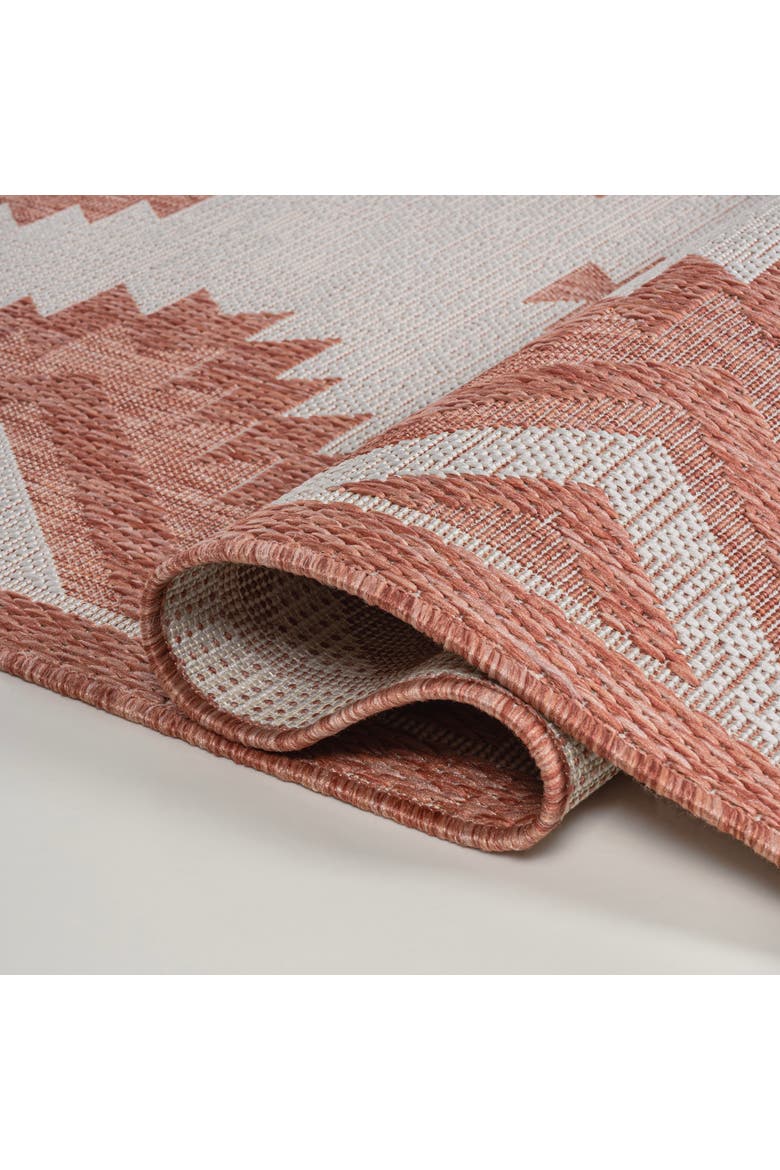 Lior Geometric Moroccan Diamond Indoor/Outdoor Area Rug, Alternate, color, Salmon/Cream