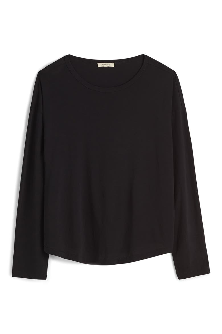 Relaxed Long Sleeve T-Shirt, Alternate, color, JET BLACK