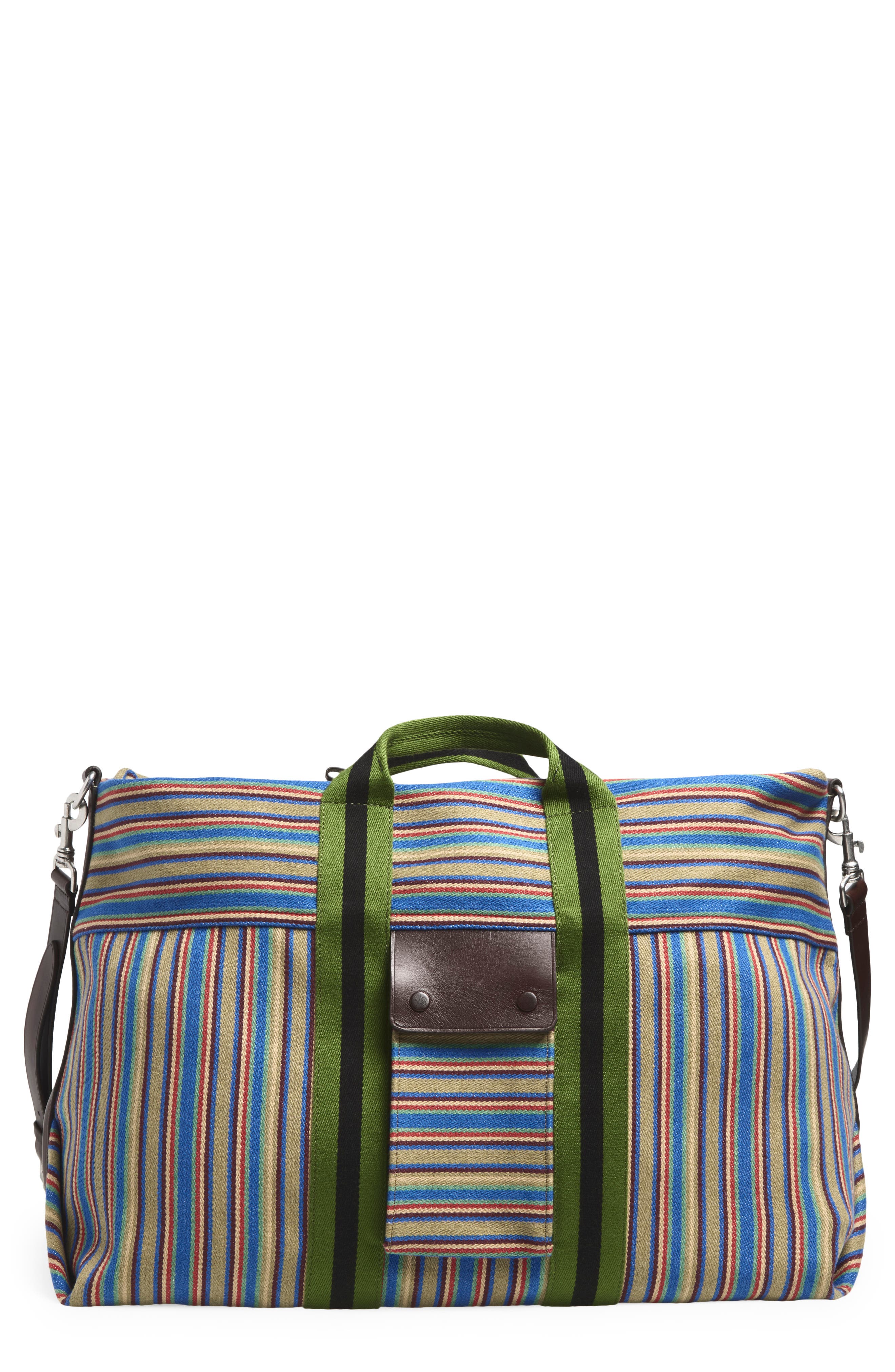 Striped Canvas Tote, Main, color, MULTI