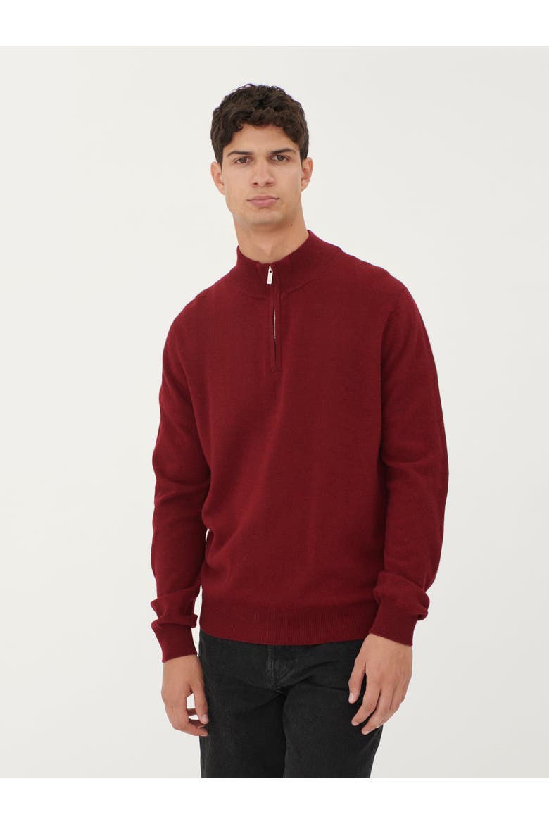 Timeless Half-Zip Cashmere Sweater, Alternate, color, bordeaux