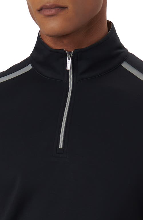 Bugatchi Quarter Zip Pullover In Black