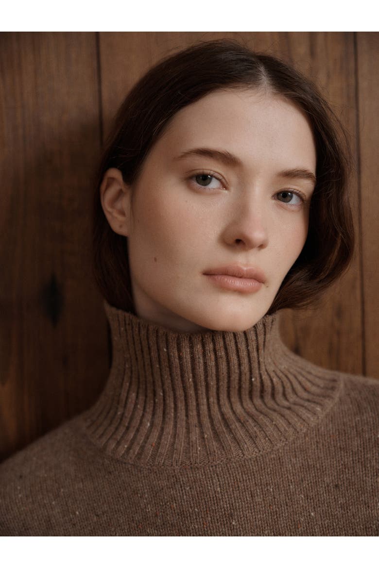 Maja Turtleneck Cashmere Sweater, Alternate, color, Toasted Walnut