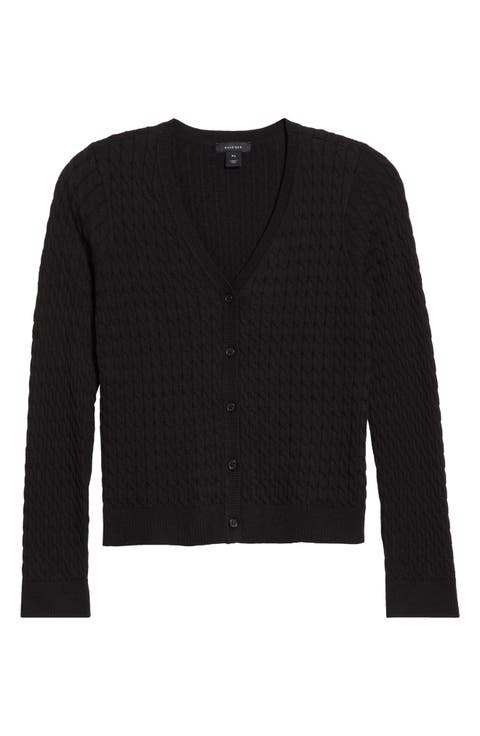 Cable Stitch V-Neck Cardigan