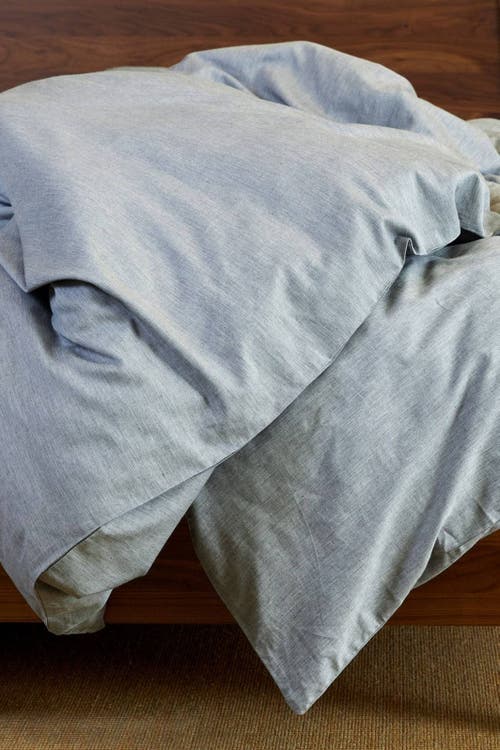 Bedvoyage Melange Viscose Cotton Blend Breathable Duvet Cover In Silver