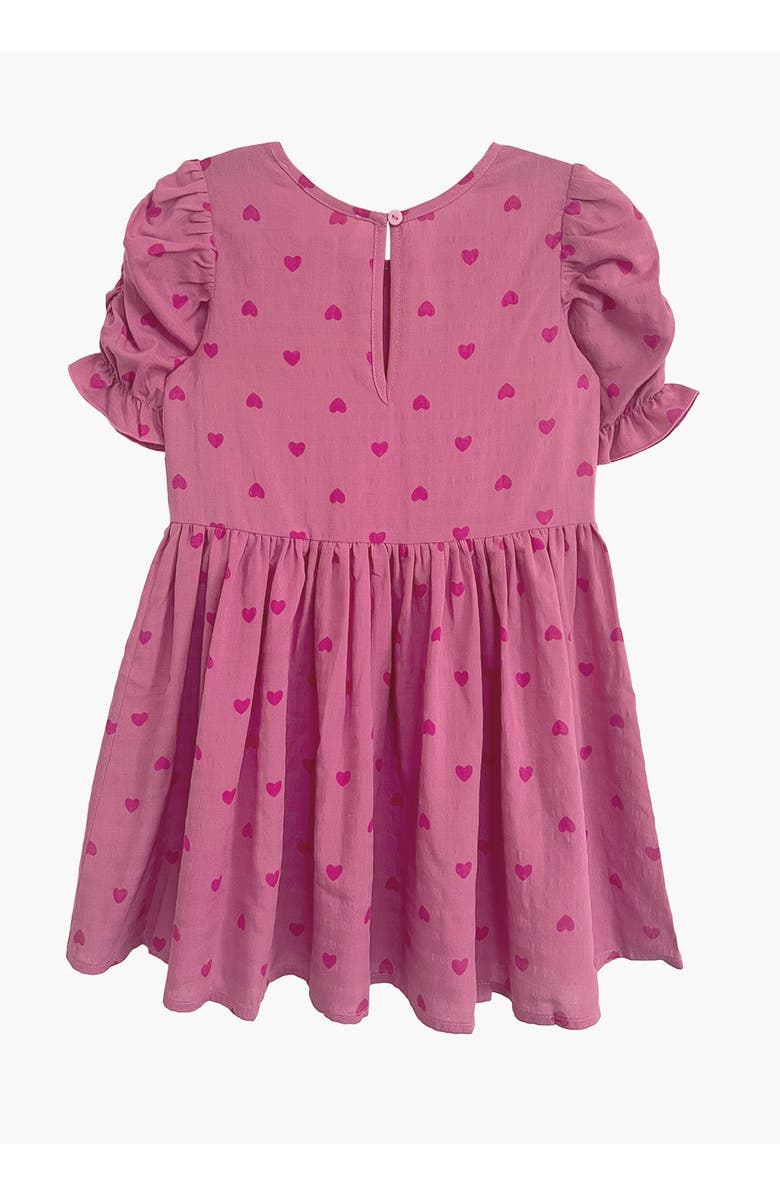 Mabel + Honey Perfect in Pink Hearts Short Sleeve Dress, Alternate, color, Pink