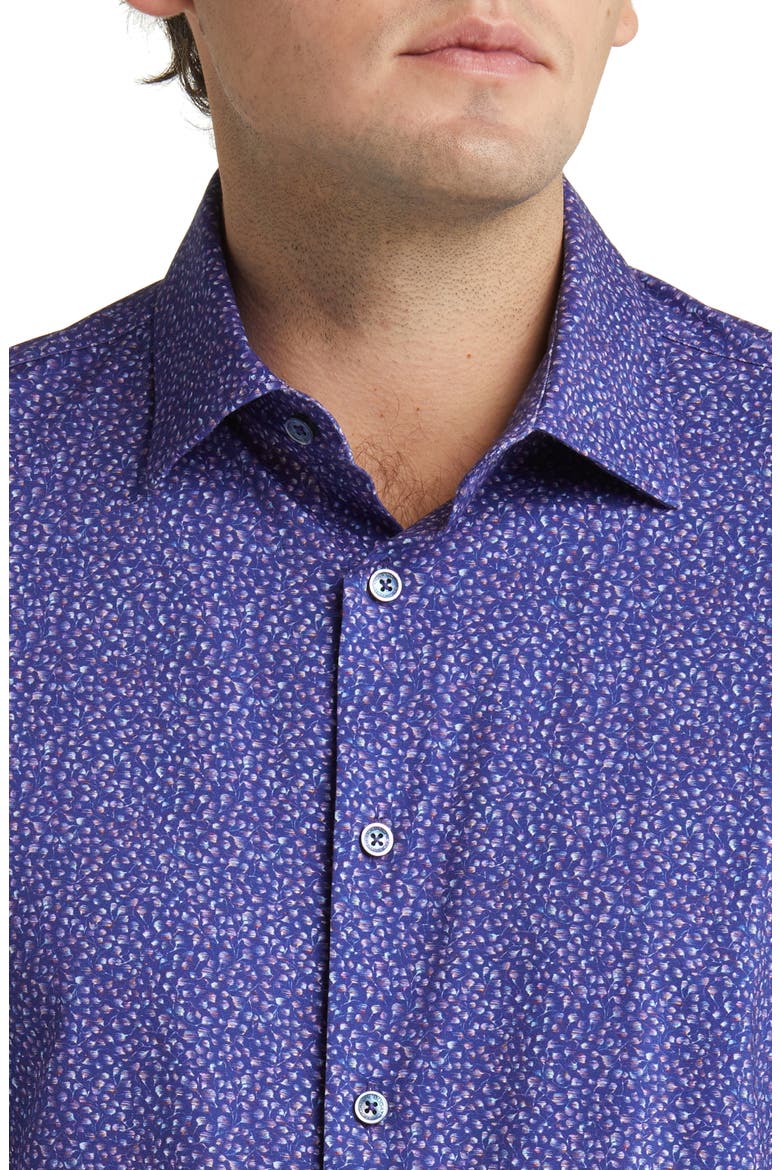 James OoohCotton® Abstract Print Stretch Cotton Button-Up Shirt, Alternate, color, ORCHID