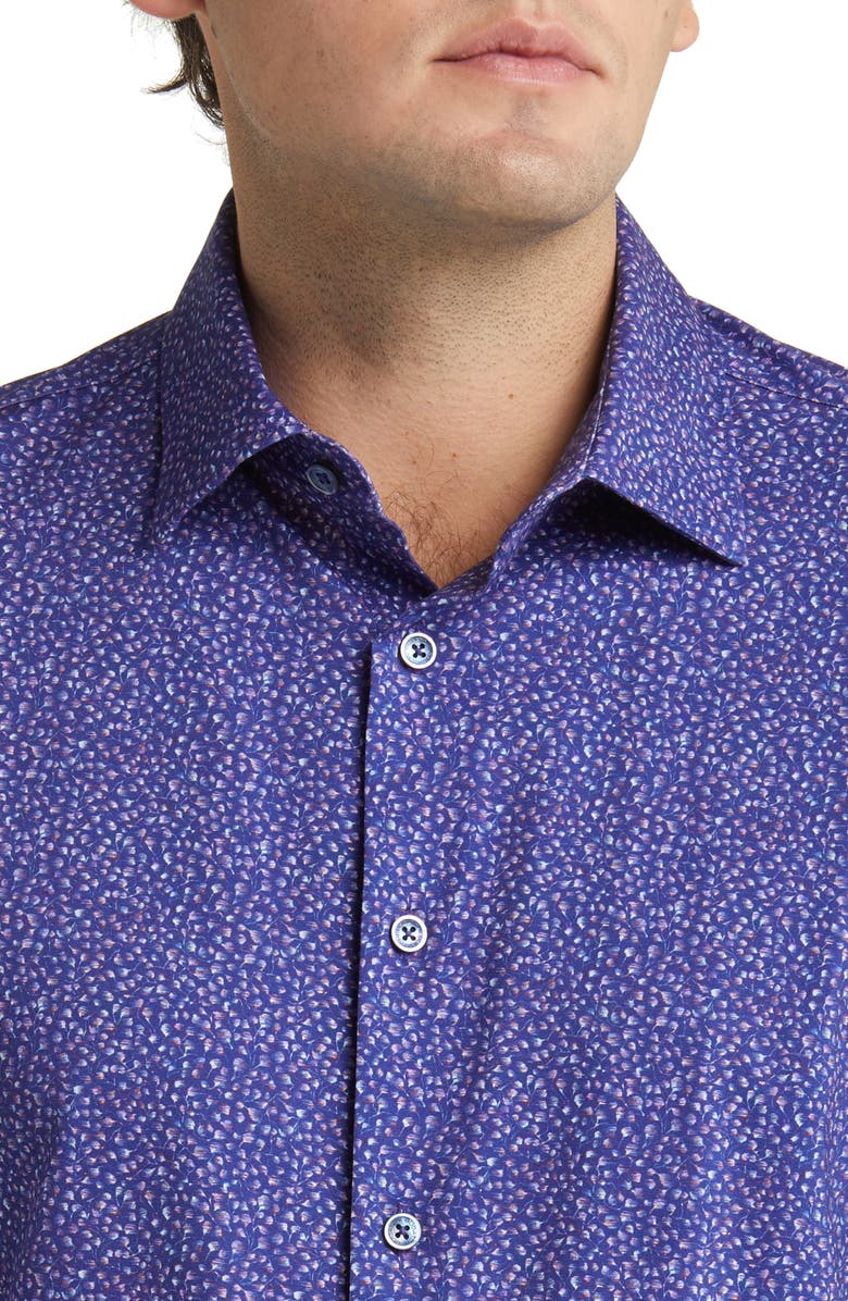 Bugatchi James OoohCotton<sup>®</sup> Abstract Print Stretch Cotton Button-Up Shirt, Alternate, color, 