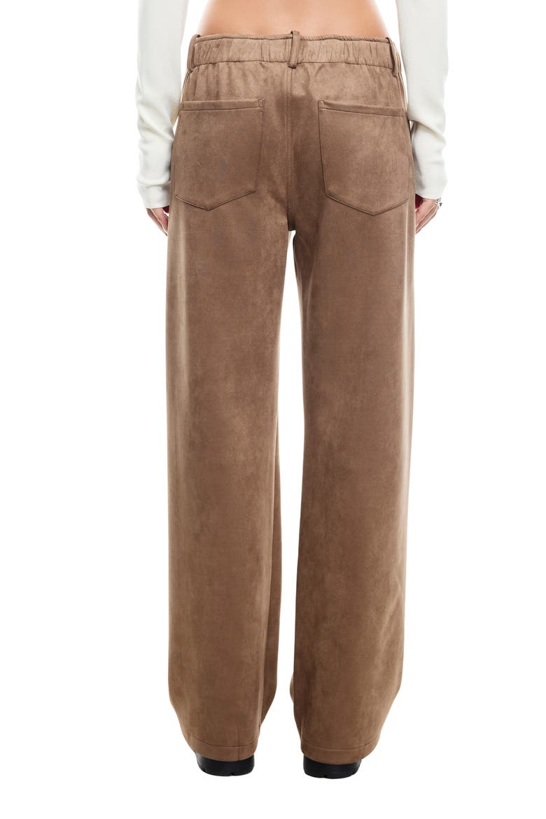 Dusty Faux Suede Straight Leg Pants, Alternate, color, COFFEE