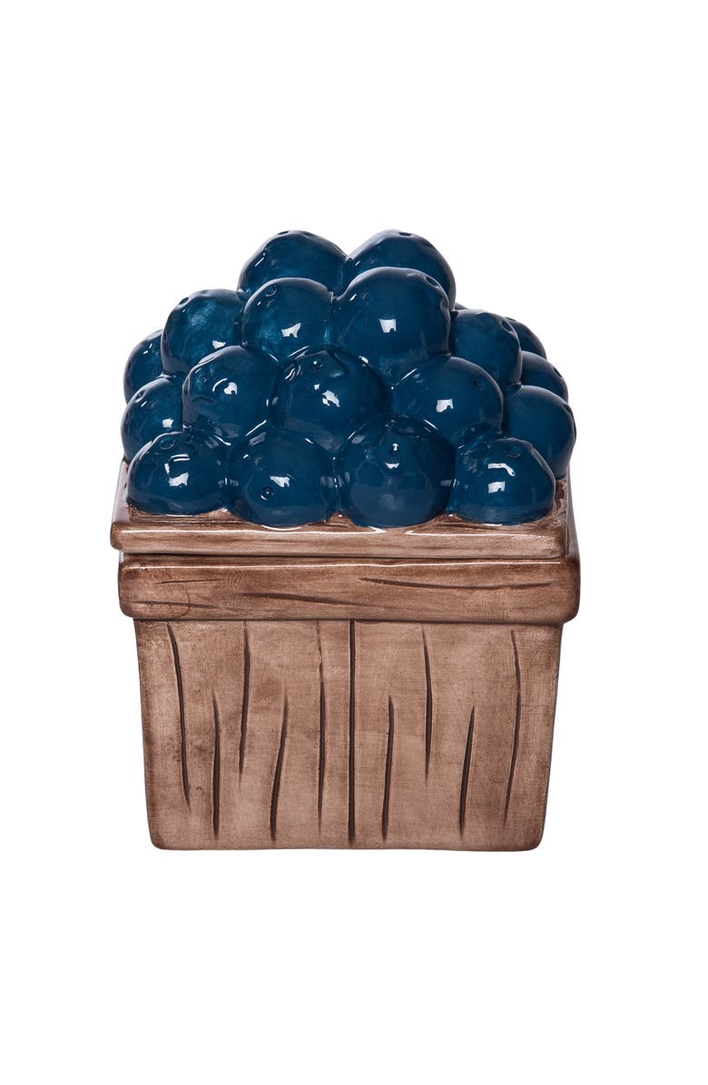 Transpac Ceramic Berry Lidded Dip Bowl Tabletop Container Multicolored for Patriotic Serving and Entertaining, Main, color, Multicolored