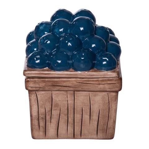 Ceramic Berry Lidded Dip Bowl Tabletop Container Multicolored for Patriotic Serving and Entertaining