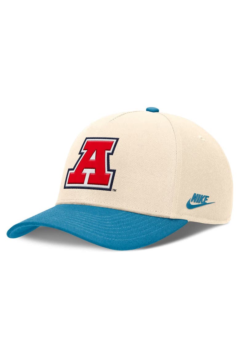 Men's Nike Natural/Turquoise Arizona Wildcats Academic Rise Dri-FIT Adjustable Hat, Alternate, color, Natural