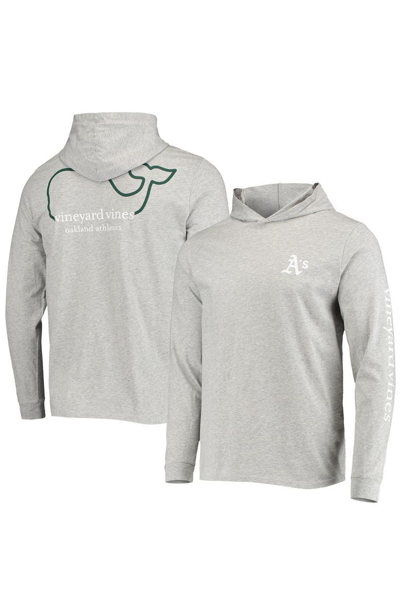 vineyard vines Men's Vineyard Vines Heathered Gray Oakland Athletics Logo Hoodie Long Sleeve T-Shirt, Main, color, Heather Gray