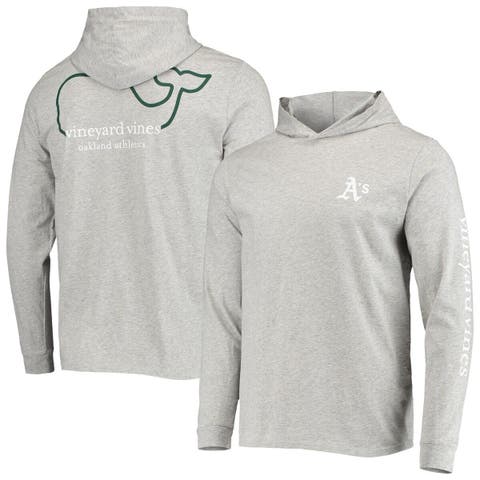 Men
s Vineyard Vines Heathered Gray Oakland Athletics Logo Hoodie Long Sleeve T-Shirt