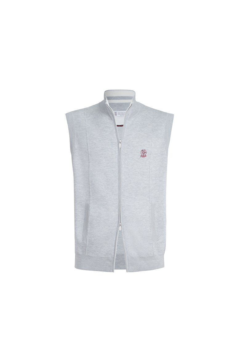 Double knit vest, Alternate, color, Pebble