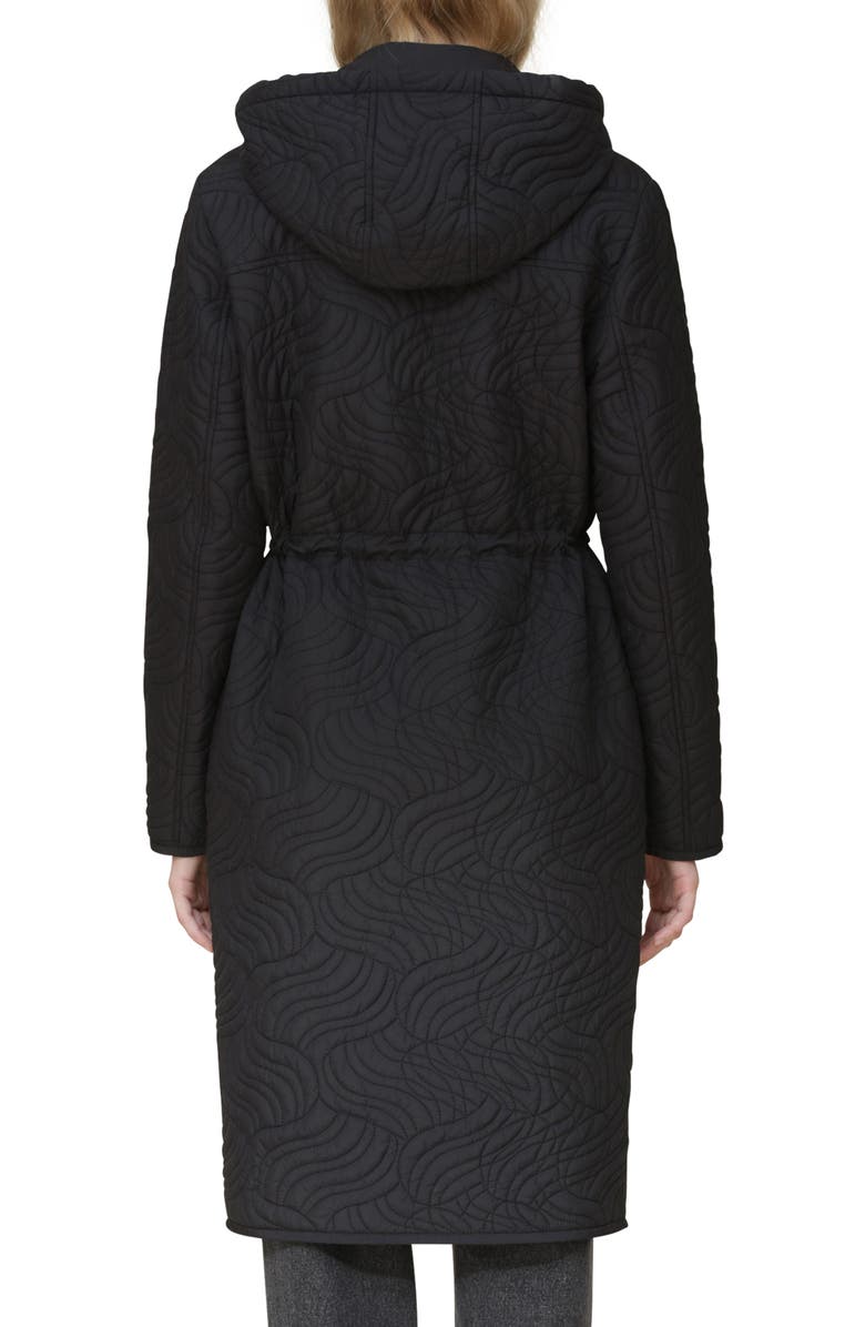 Avec Les Filles Quilted Hooded Longline Coat, Alternate, color,