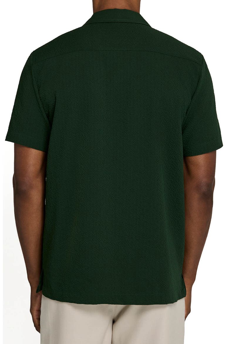 Solid Myrtle Short Sleeve Seersucker Camp Shirt, Alternate, color, GREEN