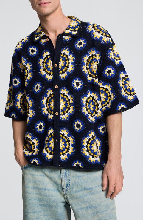 Open Knit Short Sleeve Shirt