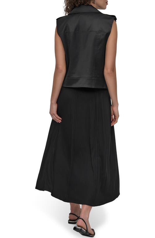 Dkny Faux Leather Moto Vest