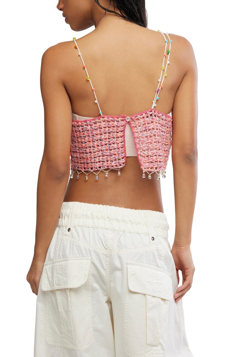 Free People Fiorella Crop Crochet Tank, Alternate, color, Pink Solace Combo