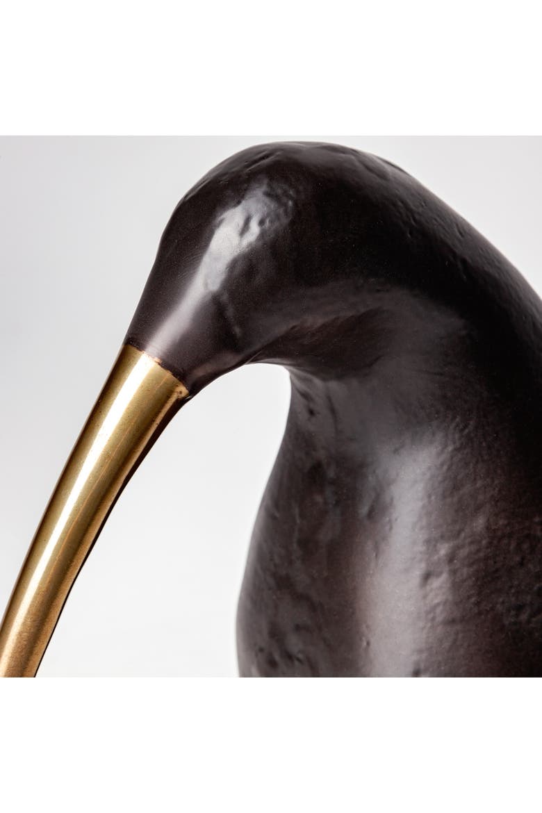 Kiwi Cast Aluminum Bird Sculpture, Alternate, color, Black