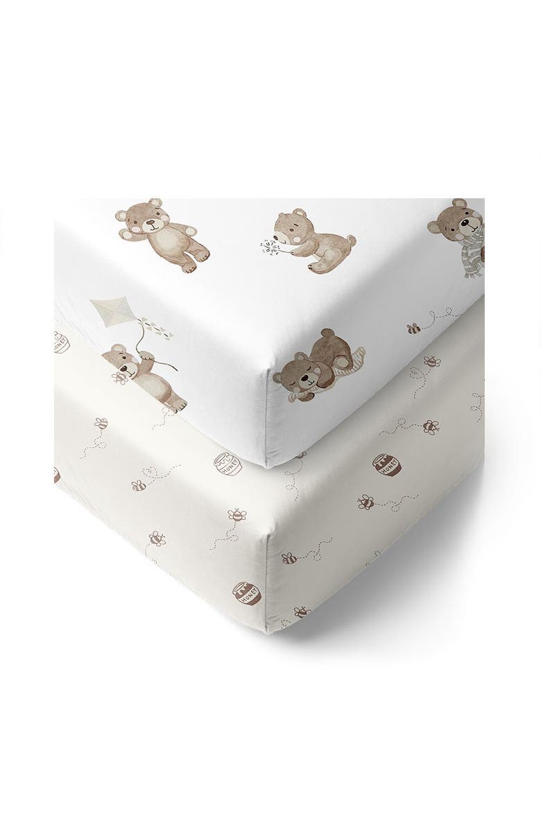 Living Textiles Cotton Jersey Fitted Sheet, Alternate, color, Honey Pot