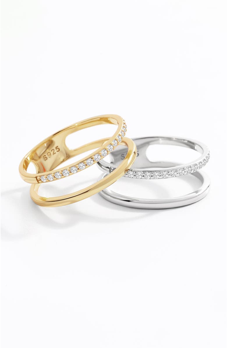 Mint & Lily Double Band Pave Ring, Alternate, color, 18K Gold Over Sterling Silver