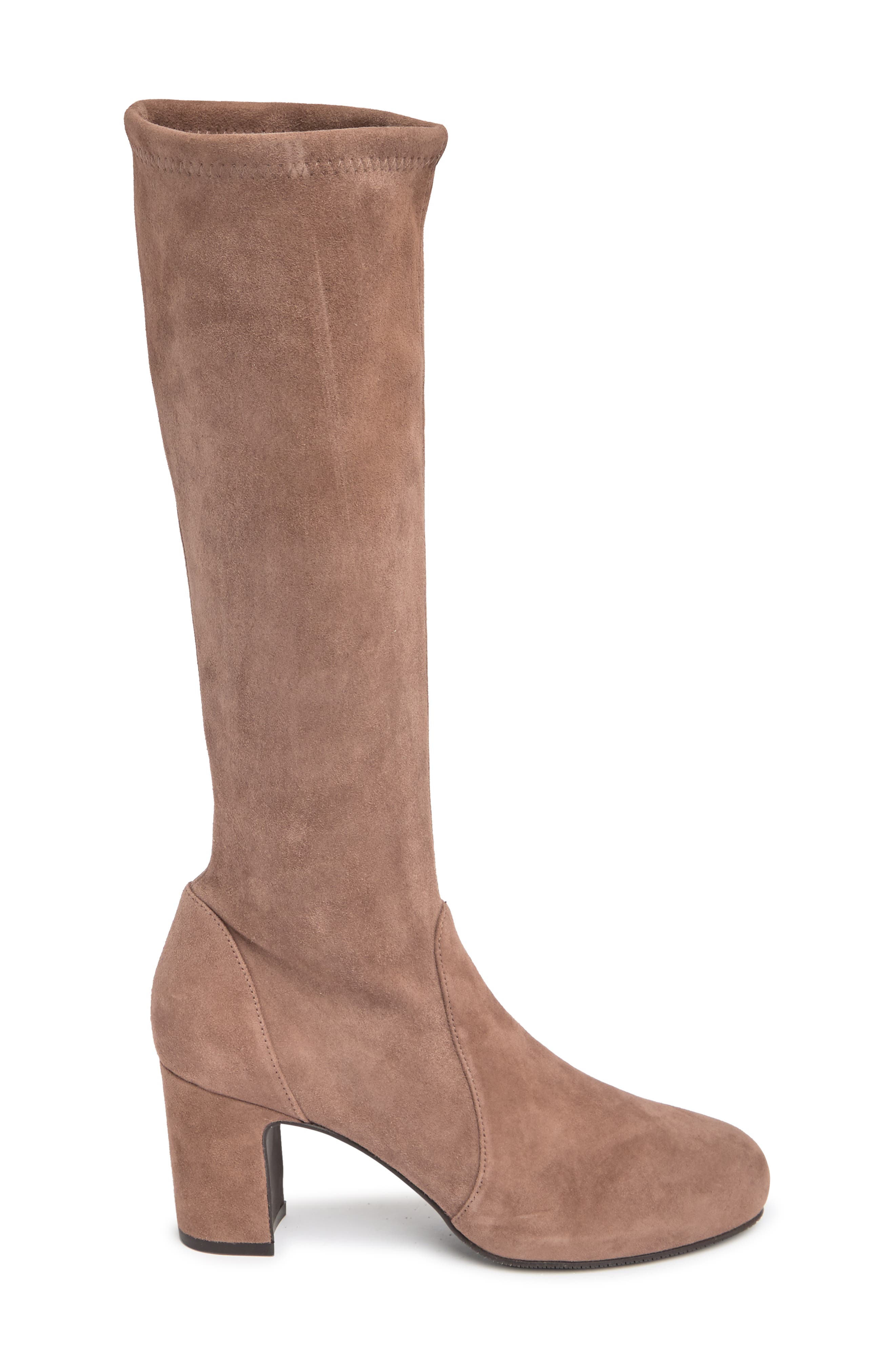 Carolinda Tall Leather Block Heel Boot, Alternate, color, TAUPE
