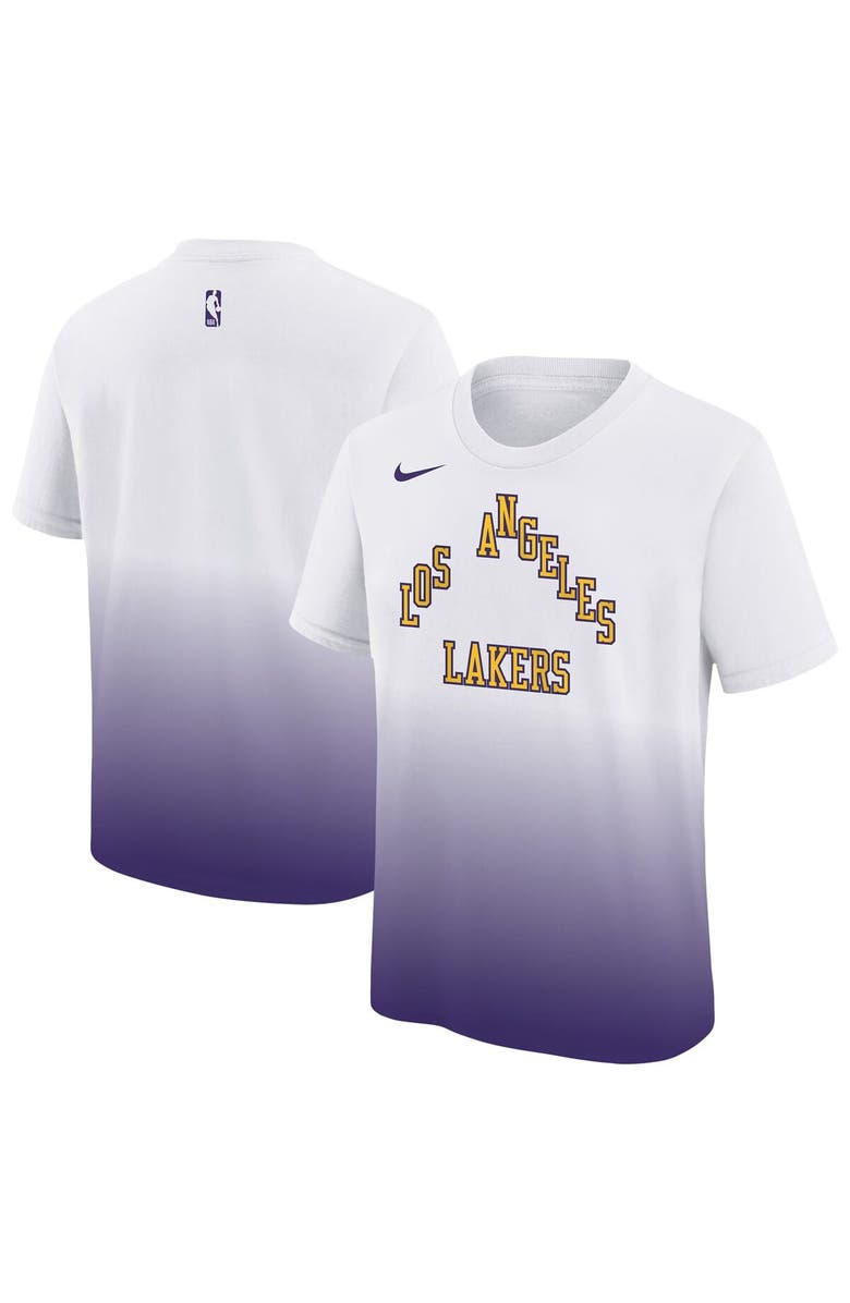 Nike Youth Nike White/Purple Los Angeles Lakers 2025/26 City Edition Max90 T-Shirt, Main, color, White