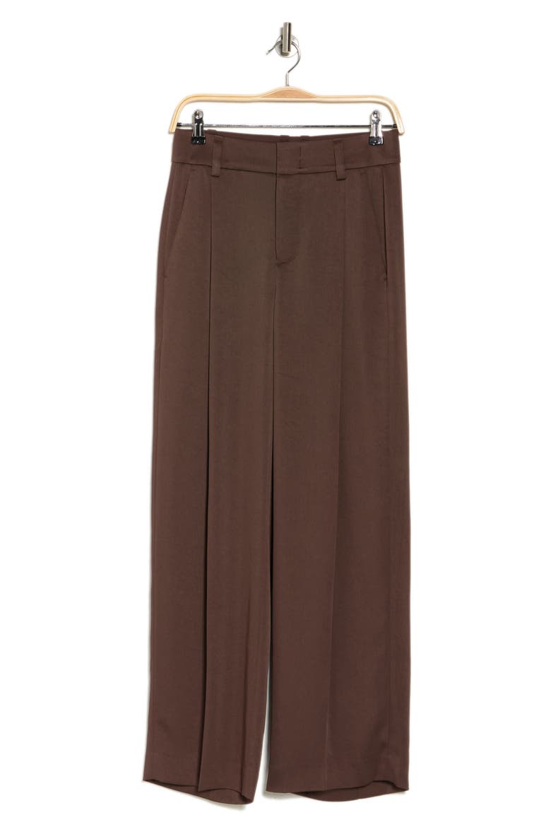 Satin Wide Leg Trousers, Alternate, color, NUTWOOD