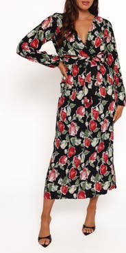 Petal & Pup Minelli Floral Long Sleeve Faux Wrap Top