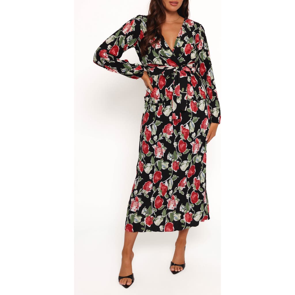 Petal And Pup Petal & Pup Minelli Floral Long Sleeve Faux Wrap Top