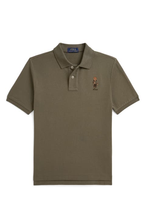 Kids' Polo Bear Cotton Mesh Polo