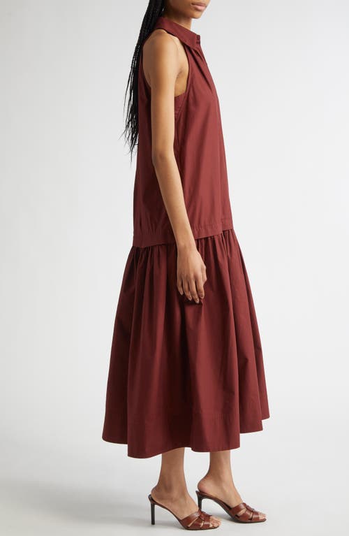 A.l.c Vera Cotton Midi Dress In Dark Bosco