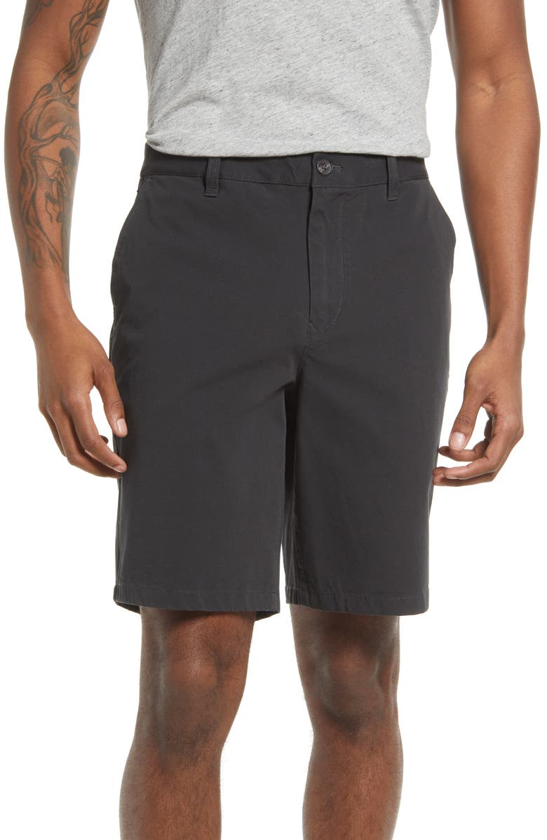 Bonobos Washed Stretch Cotton Chino Shorts, Main, color, Faded Black