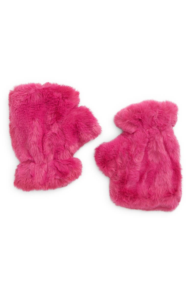Apparis Ariel Faux Fur Mittens, Main, color, 