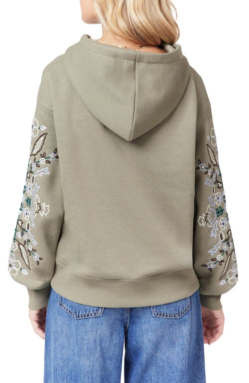 Scotch & Soda Embroidered Hooded Sweatshirt In Green