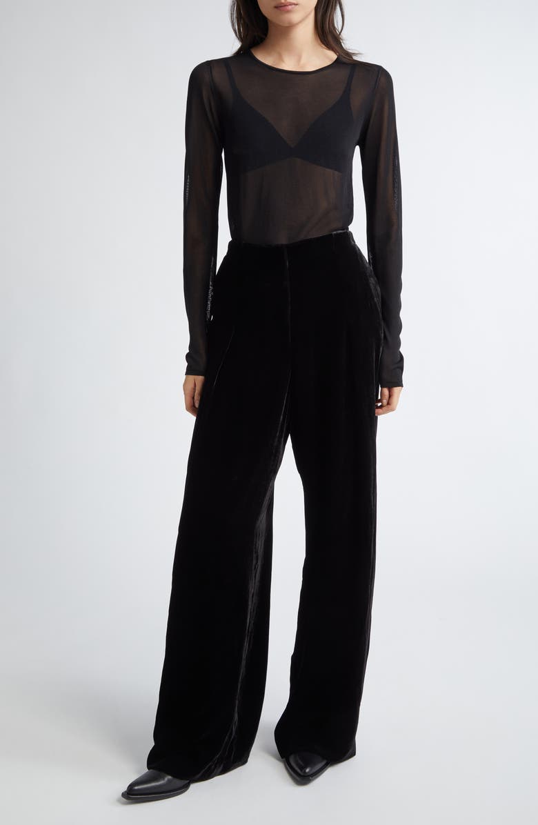 Golden Goose Journey Sheer Knit Top, Alternate, color, Black
