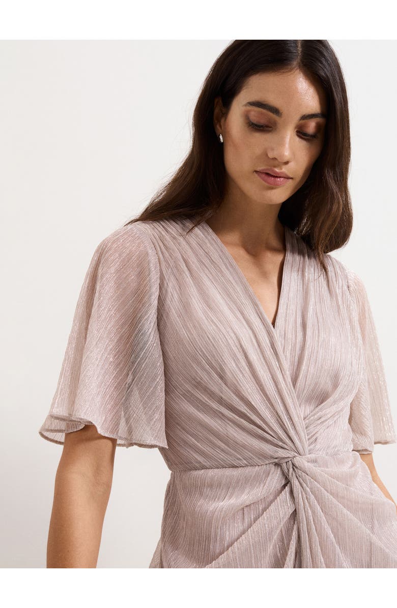 Phase Eight Dorinda Metallic Twist Front Maxi Dress, Alternate, color, Metallic