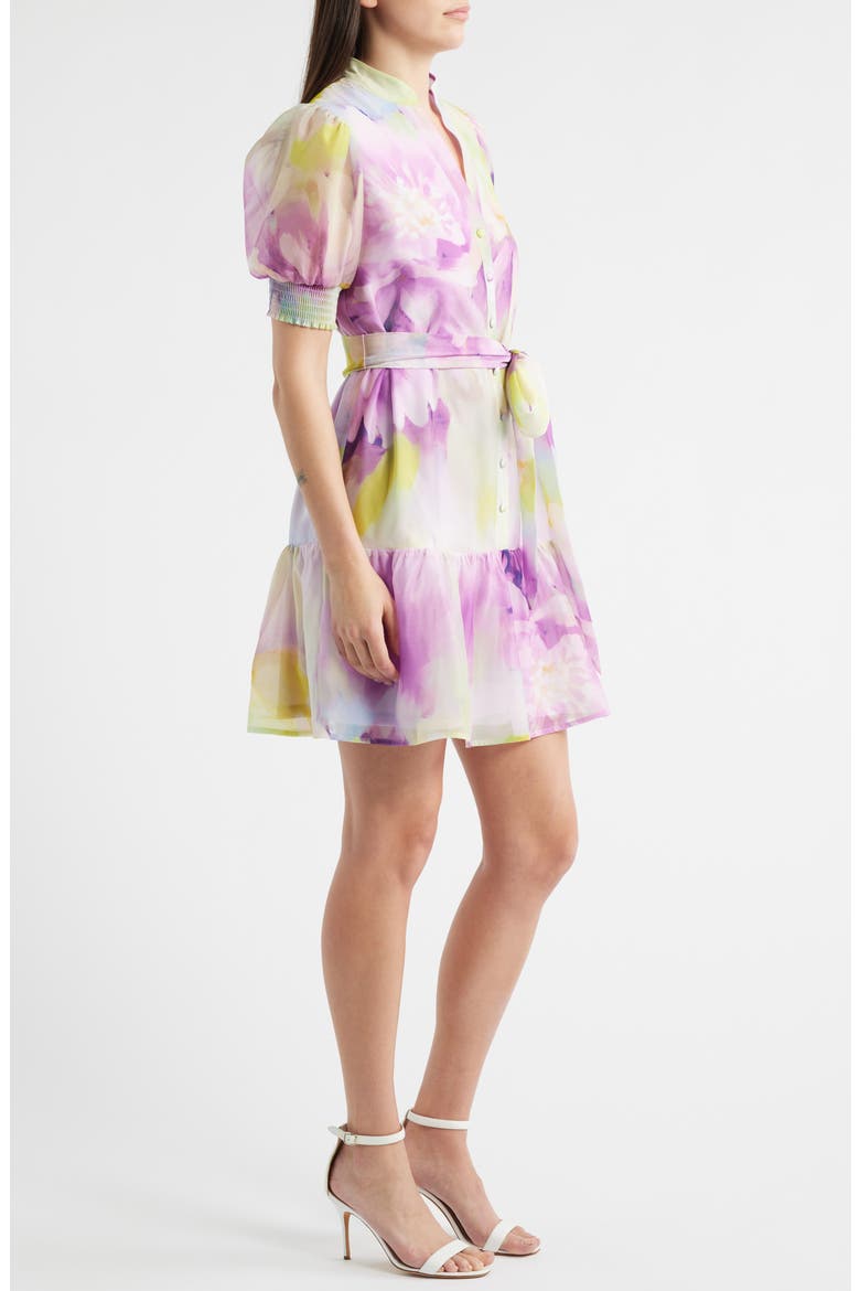 Floral Print Minidress, Alternate, color, PASTEL LILAC MULTI