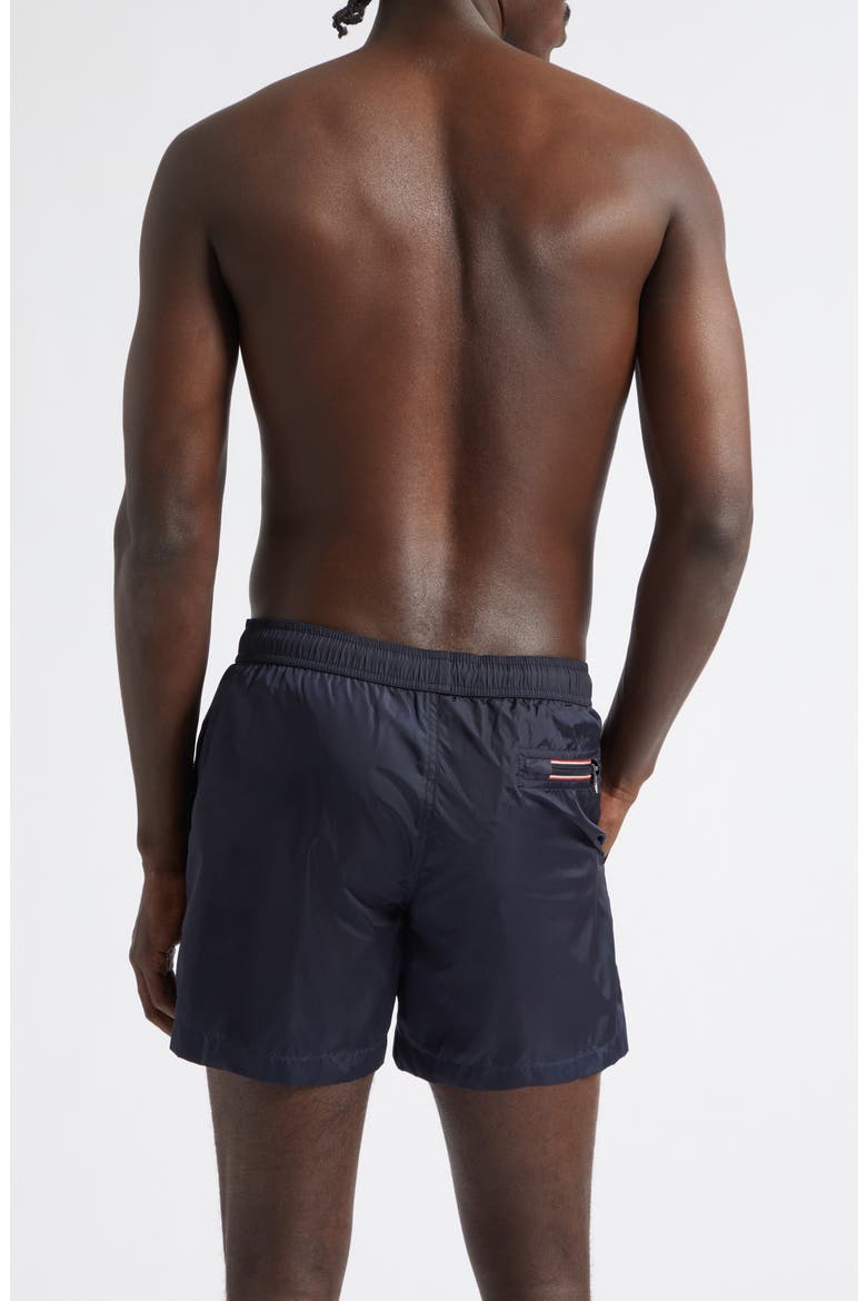 Logo Patch Swim Trunks, Alternate, color, NAVAL BLUE