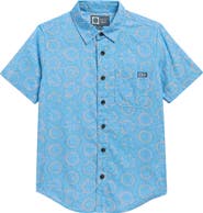 Salty Crew Kids' Short Sleeve Cotton Blend Button-Up Shirt