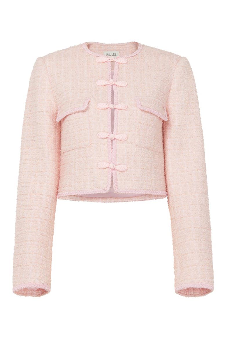 Abbie Metallic Tweed Jacket, Alternate, color, PASTEL PINK