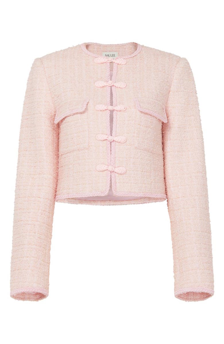 SAU LEE Abbie Metallic Tweed Jacket, Alternate, color, Pastel Pink