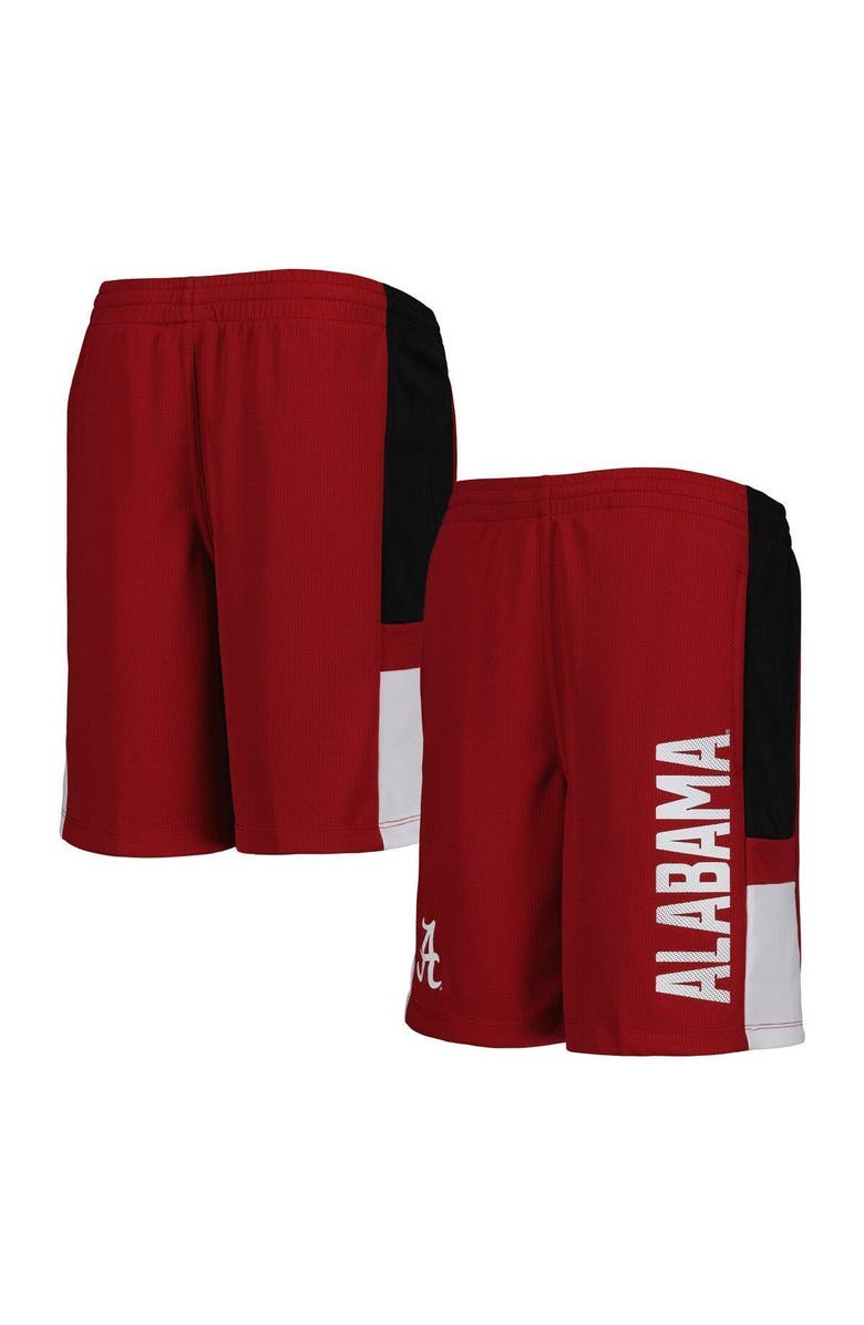 Outerstuff Youth Crimson Alabama Crimson Tide Lateral Mesh Performance Shorts, Main, color, 