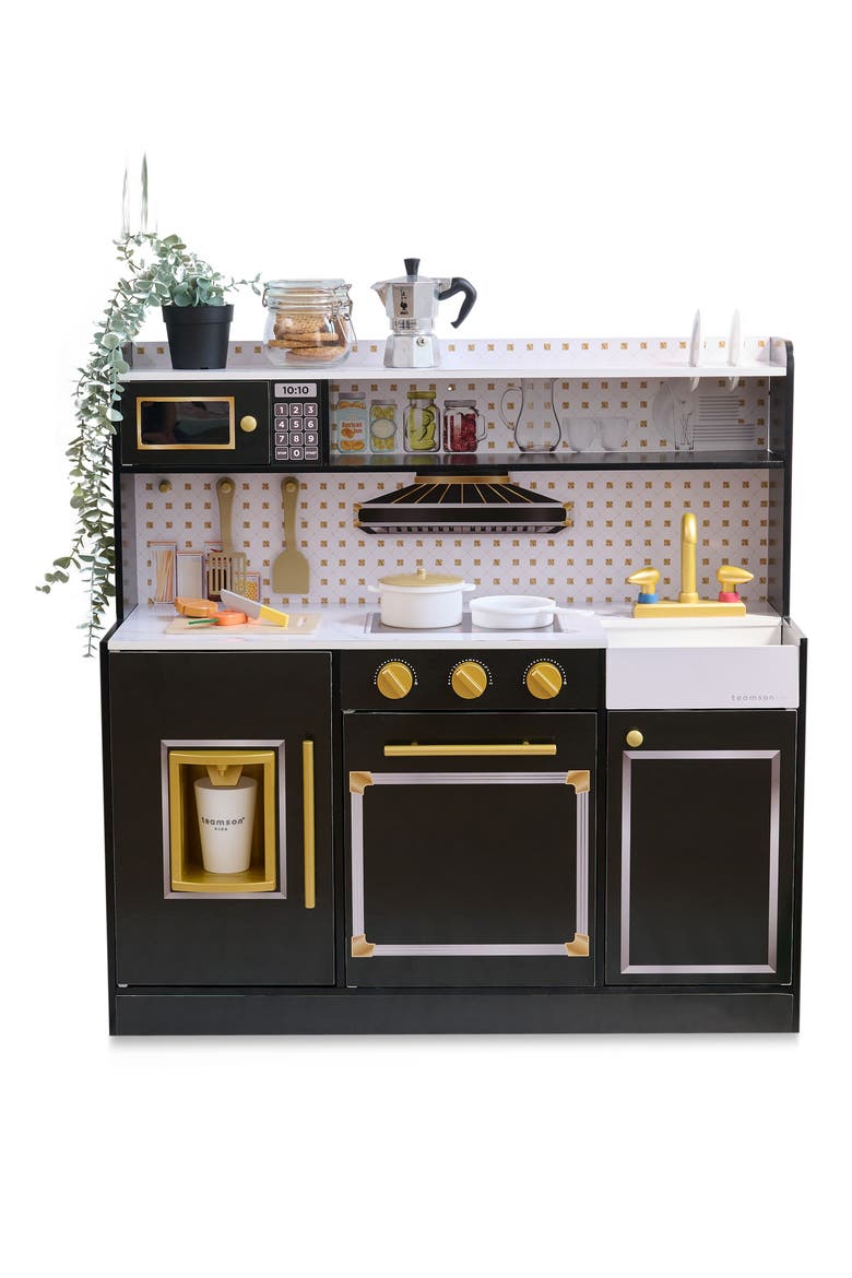 Little Chef St. Louis Play Kitchen & Accessories, Main, color, BLACK