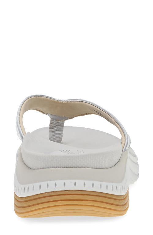 Dansko Rosemary Platform Flip Flop In Silver Metallic