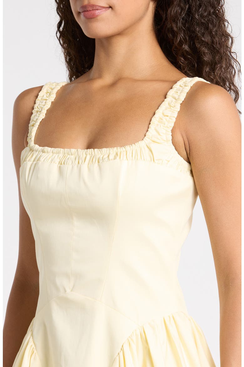 Dorothy Stretch Pima Cotton Cocktail Midi Dress, Alternate, color, LEMON
