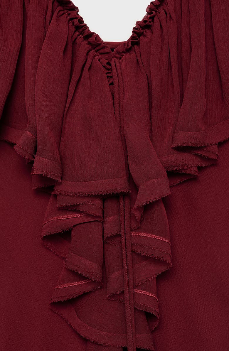 MANGO Ruffle Detail Sleeveless Gown, Alternate, color, 